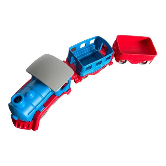 Green Toys 3- Pc Red & Blue Train Playset - Picture 3 of 11